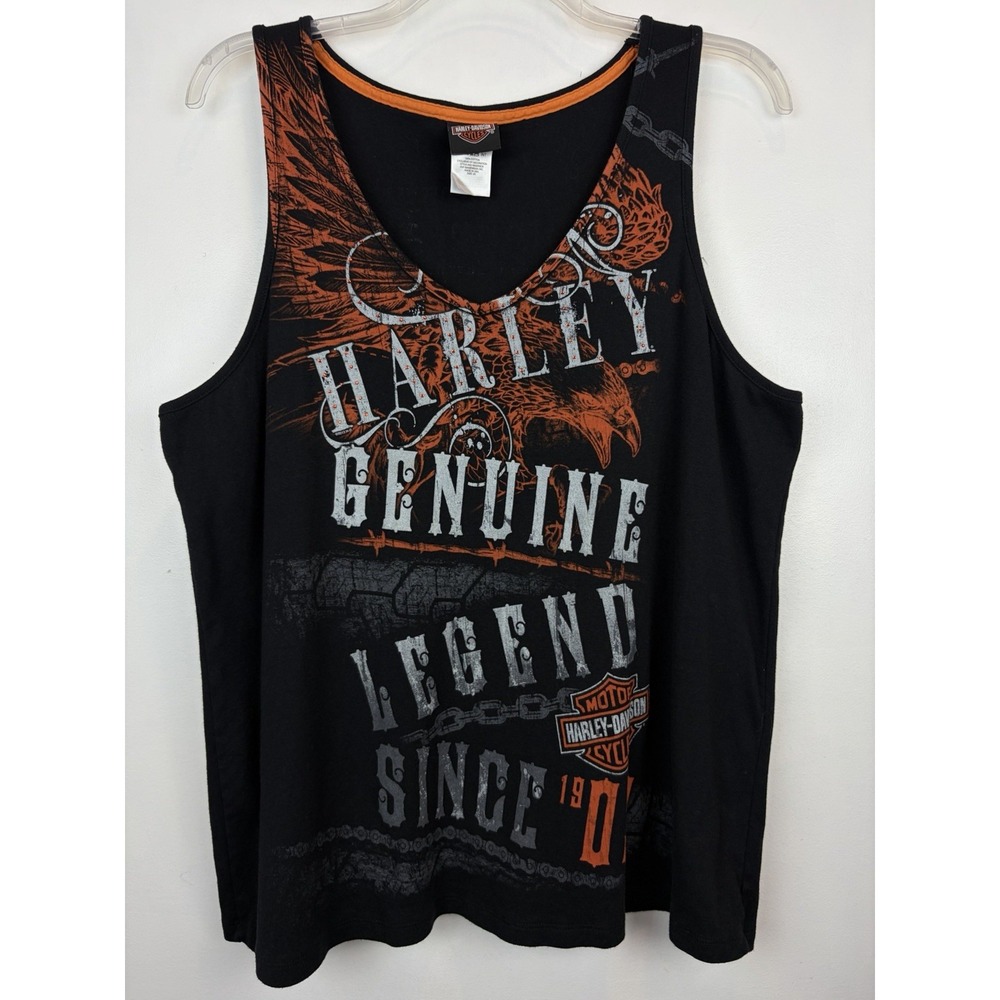 Harley Davidson Tank Top XXL Women 2X Black Eagle Bling Sleeveless Graphic